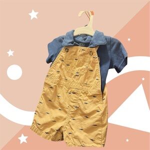 Baby boy carters just one you overall shorts.